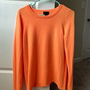 J Crew Italian cashmere sweater, neon Orange size S, worn once!